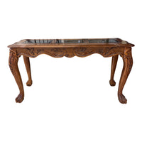 Chippendale Console Table w/ Glass Top