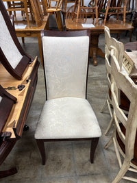 Dark Wood Dining Set with 8 Upholstered Chairs