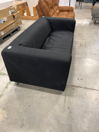 72"W Black Fabric Sofa