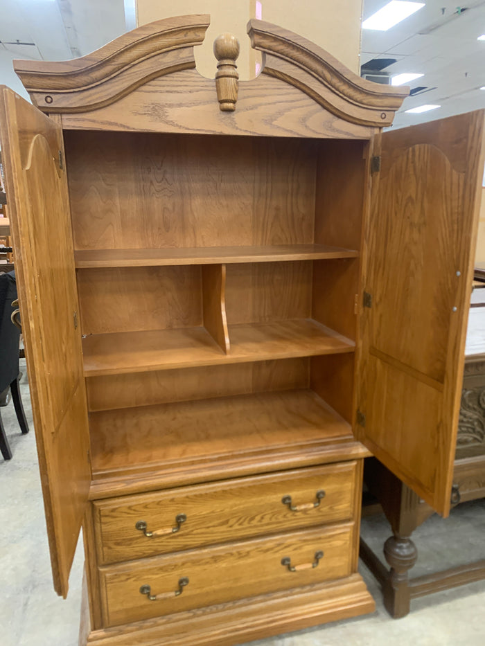 Wooden Armoire With 2 Drawers