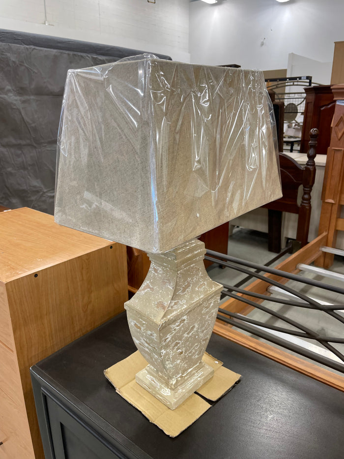 2-tone Pottery Base Table Lamp with Taupe Shade