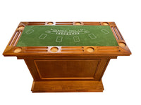 Solid Oak Casino Game Bar Table - Multifunctional