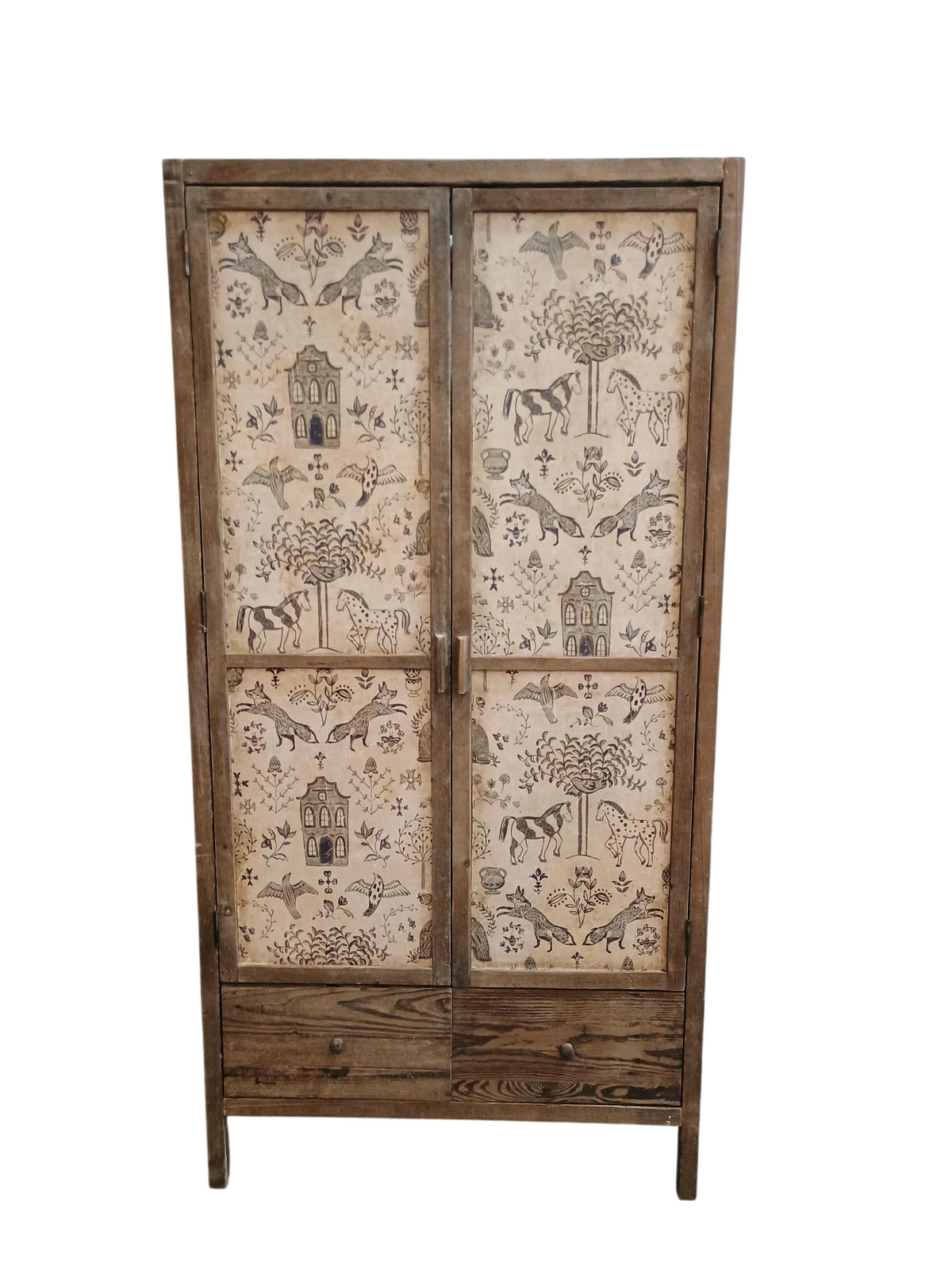 Brown Rustic Wooden Armoire