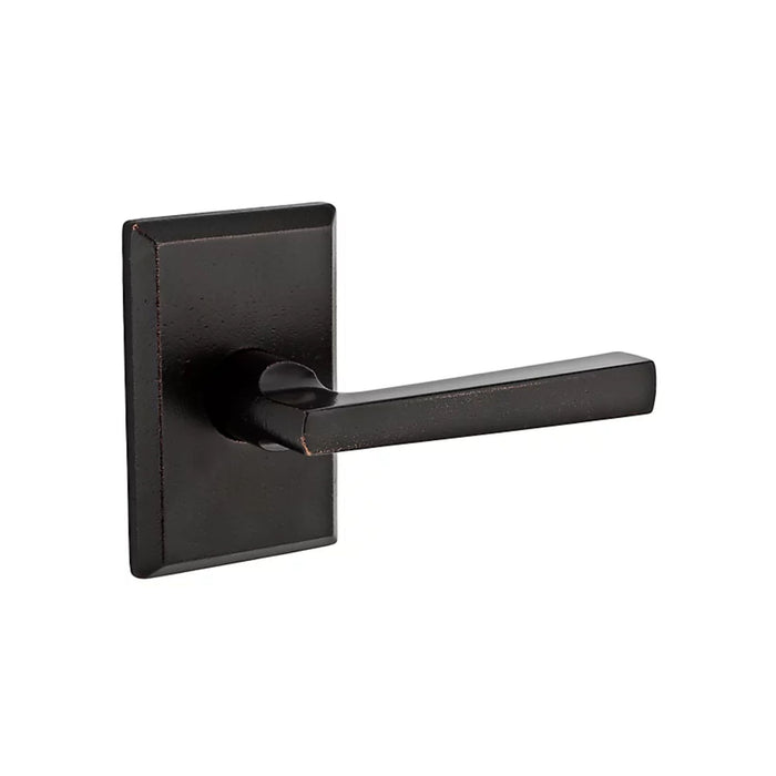 Baldwin Reserve Dark Bronze Taper Lever & Rustic Square Rose- Passage