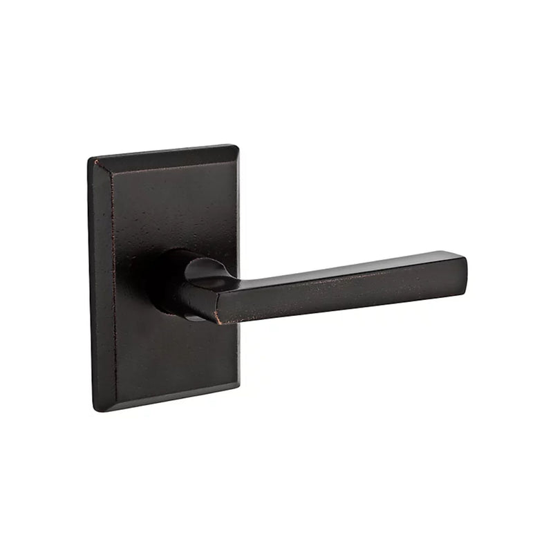 Baldwin Reserve Dark Bronze Taper Lever & Rustic Square Rose- Passage