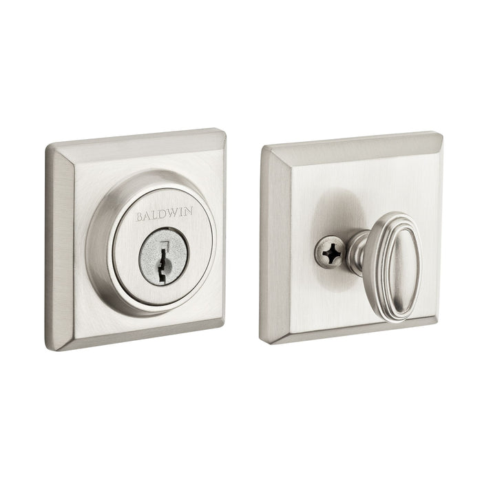 Baldwin Reserve Traditional Square Patio Deadbolt in Polished Chrome