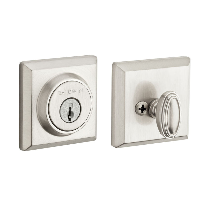 Baldwin Reserve Traditional Square Patio Deadbolt in Polished Chrome