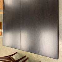 120-Inch W Summit Dining Table – Textured Dark Wood with Sculptural Base