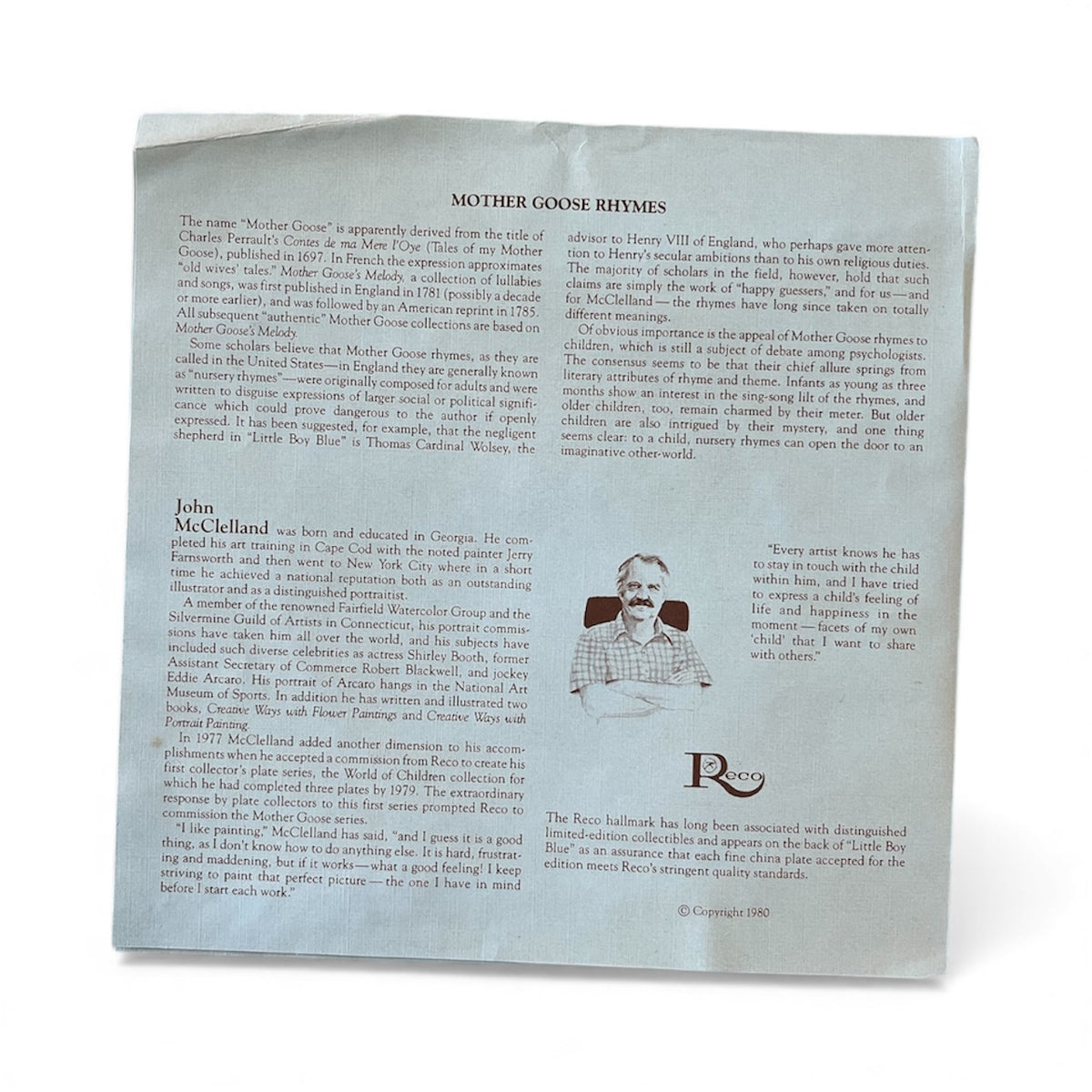 "Little Blue Boy" - Reco International 1980s Limited Edition Collectors Plate