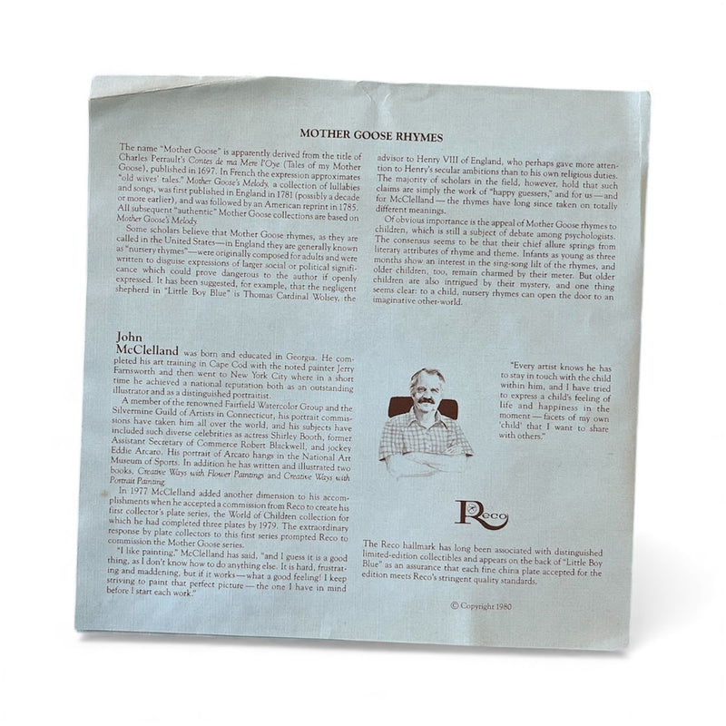 "Little Blue Boy" - Reco International 1980s Limited Edition Collectors Plate