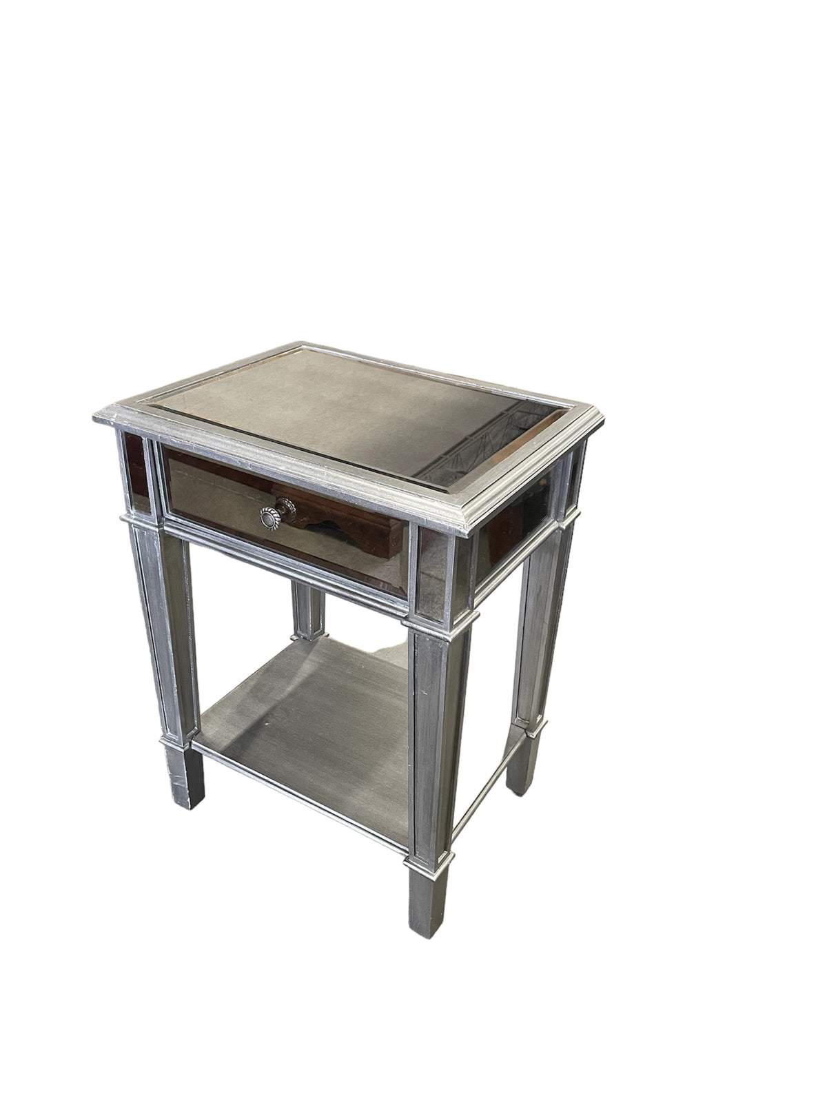 1-Drawer Mirrored Nightstand