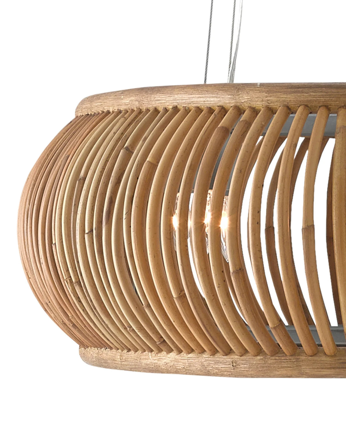 Oval Rattan Chandelier by Currey & Company