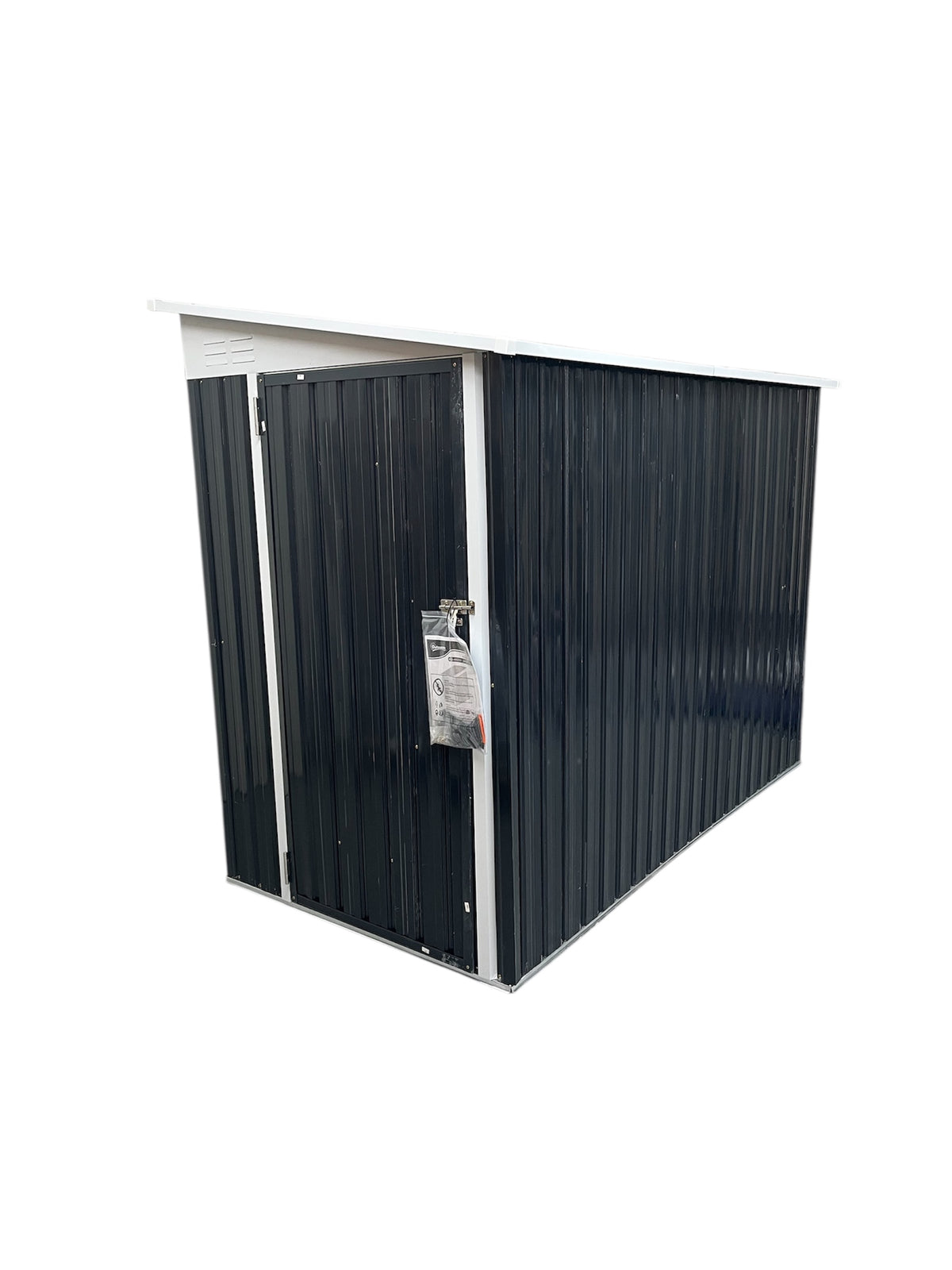 47.2-inch x 87.4-inch Dark Grey Metal Shed with Lockable Door