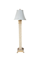 Neoclassical Style Pillar Lamp with Antique Gold Finish