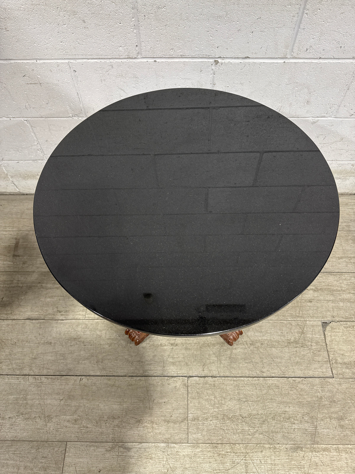 Decca Black Granite-top  Round End Table