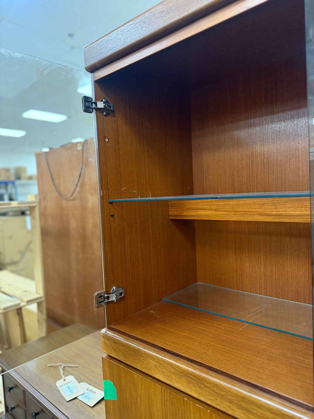 Large Wood & Glass Display Cabinet