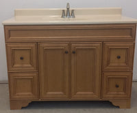 48-in Golden Bathroom Vanity Base Cabinet with Top