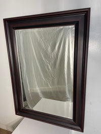 Beveled Dark Wood Frame Mirror