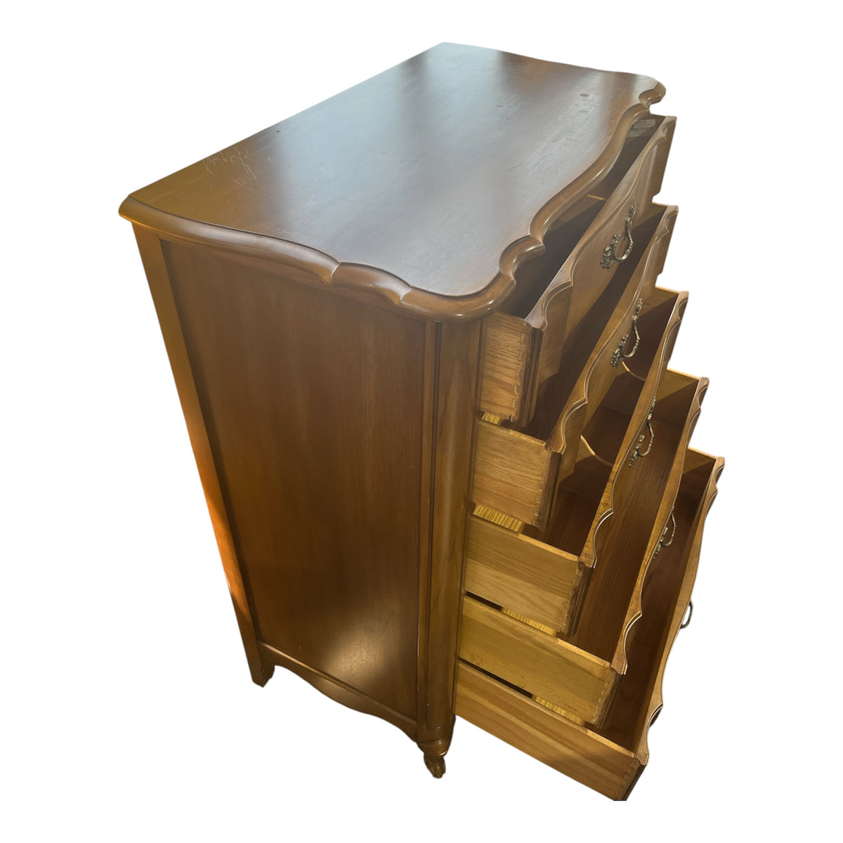 WHITE French Provincial Tall Boy Dresser