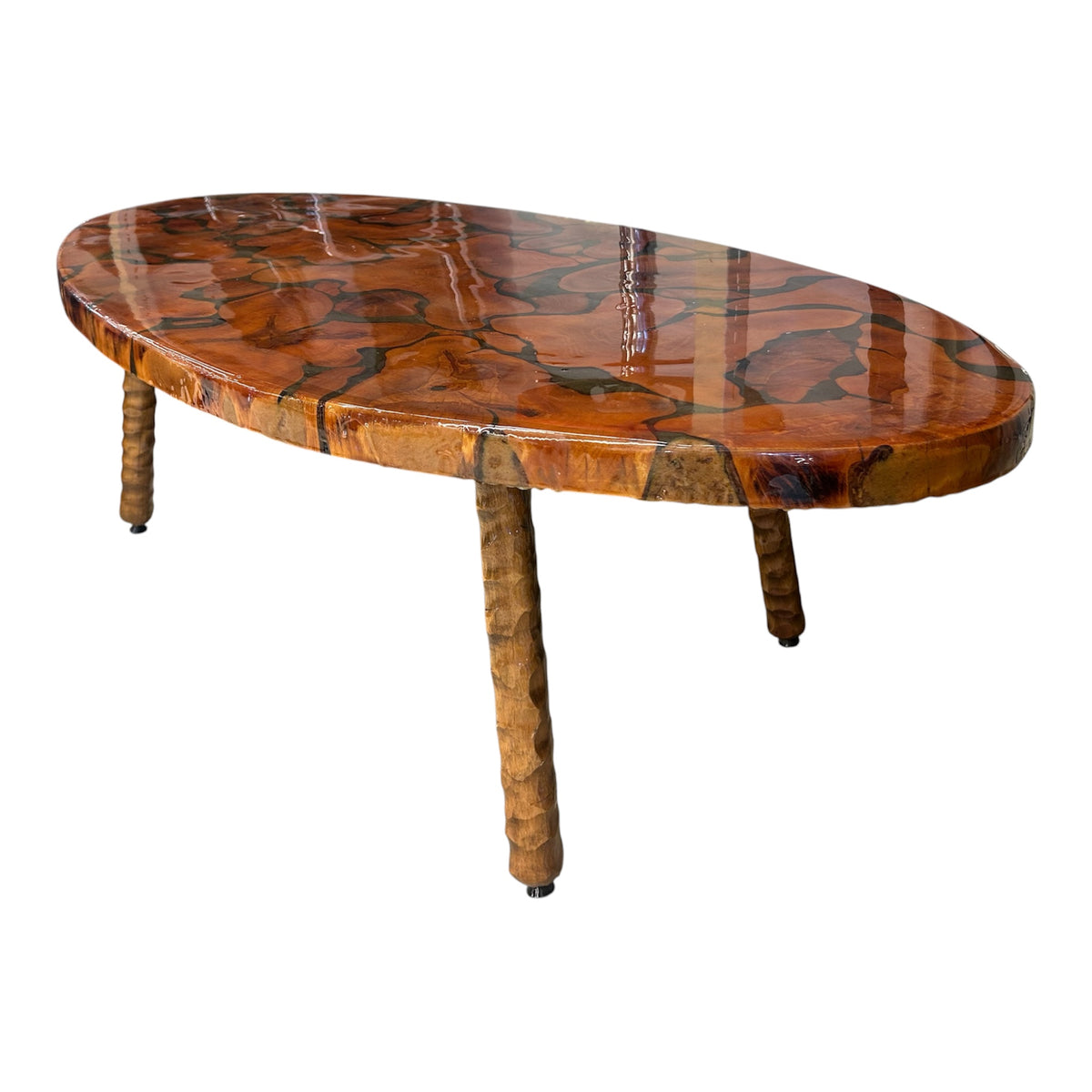 Burled Wood Coffee Table Coated in Epoxy
