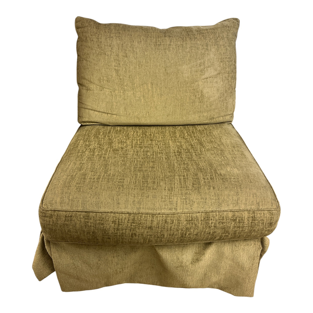 Olive Green Velvet Slipper Armchair