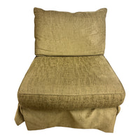 Olive Green Velvet Slipper Armchair