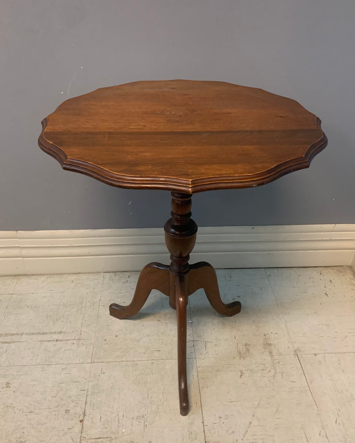 Scallop Edged Walnut Side Table