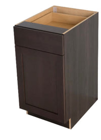 Hampton Bay Edson 18-inch W x 34.5-inch H x 24.5-inch D Shaker Style Assembled Kitchen Base Cabinet/Cupboard in Dusk Cocoa Brown with Adjustable Shelf/Soft Close Drawer (B18L)
