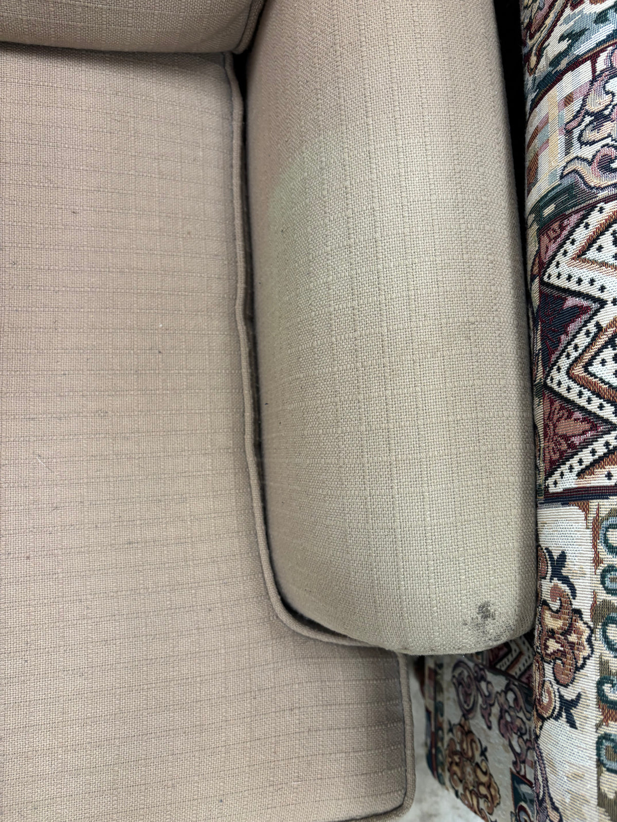 Tan Upholstered Club Chair