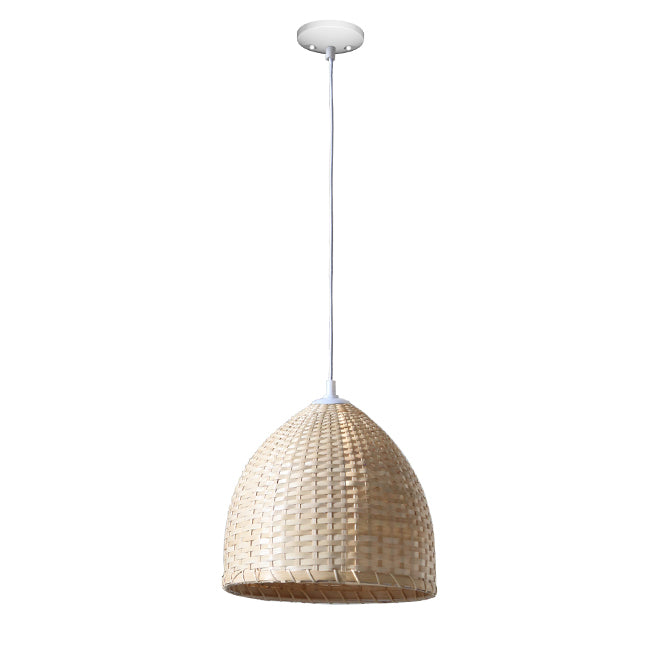 Project Source Dome Pendant - 1 Light - Metal/Bamboo WS-SP-054