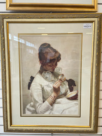 Artwork - Young Woman with Teacup, by Paul Peel (print)
