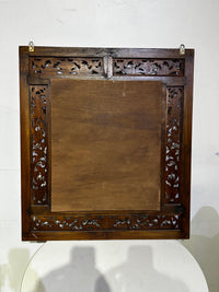 Stunning Hand-Carved Balinese Style, Wooden Window Mirror with Shutter Doors.