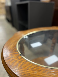 Side Table With Gold Accent And Glass