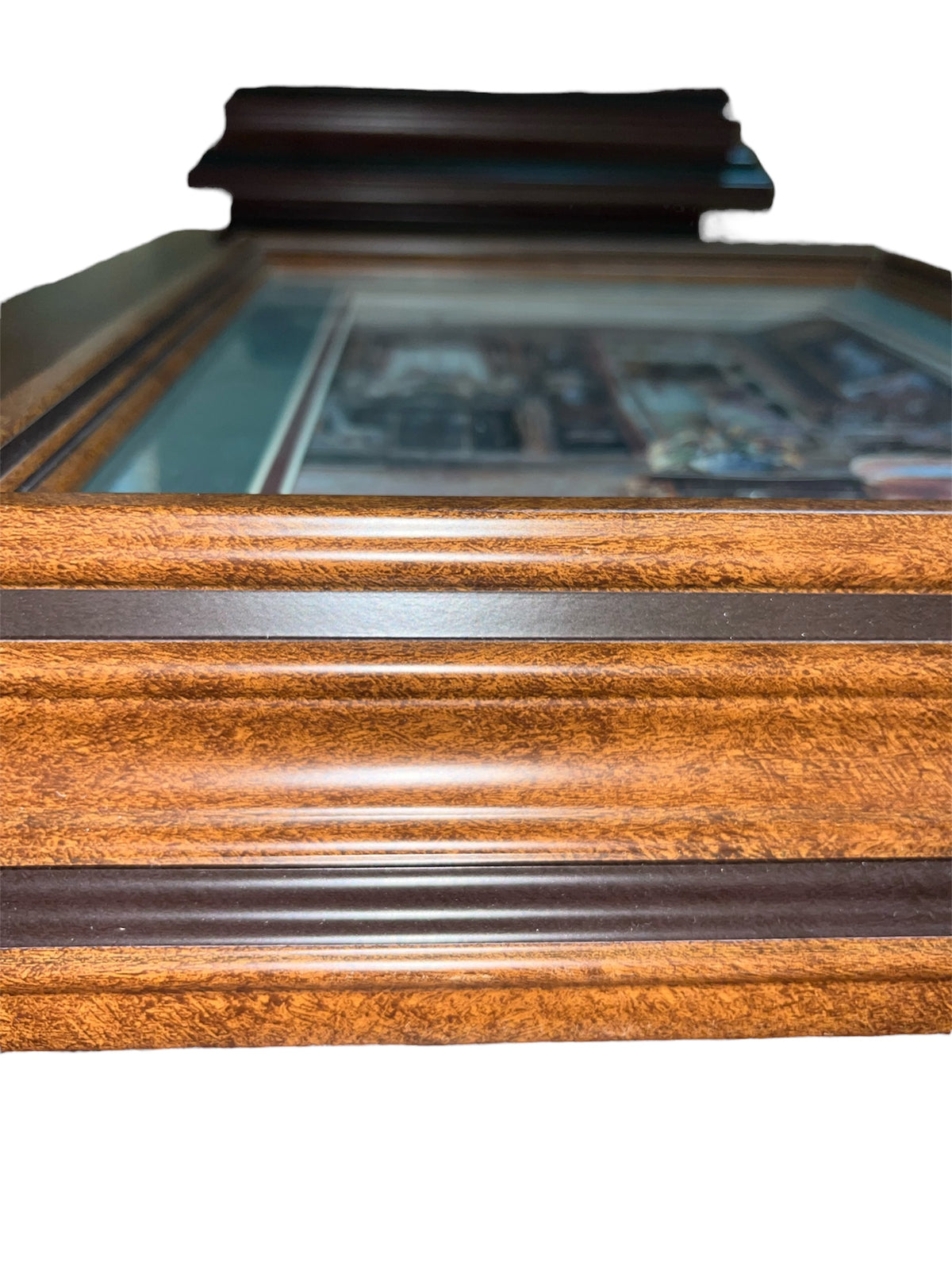 Victorian Era Parlour Diorama- Green Background on Chestnut Frame
