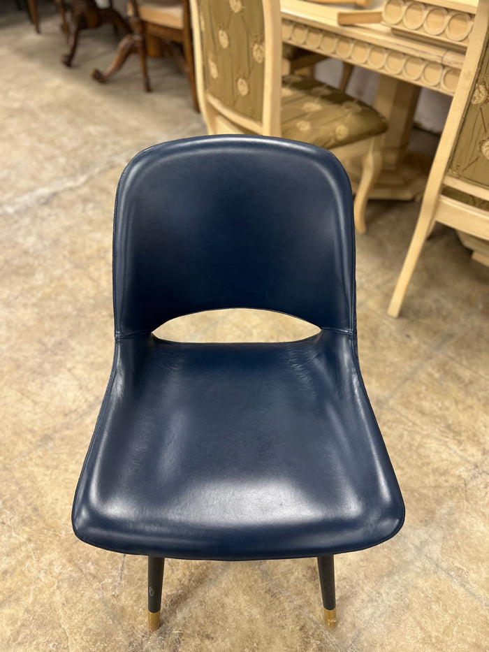 Navy Blue Leather Chair