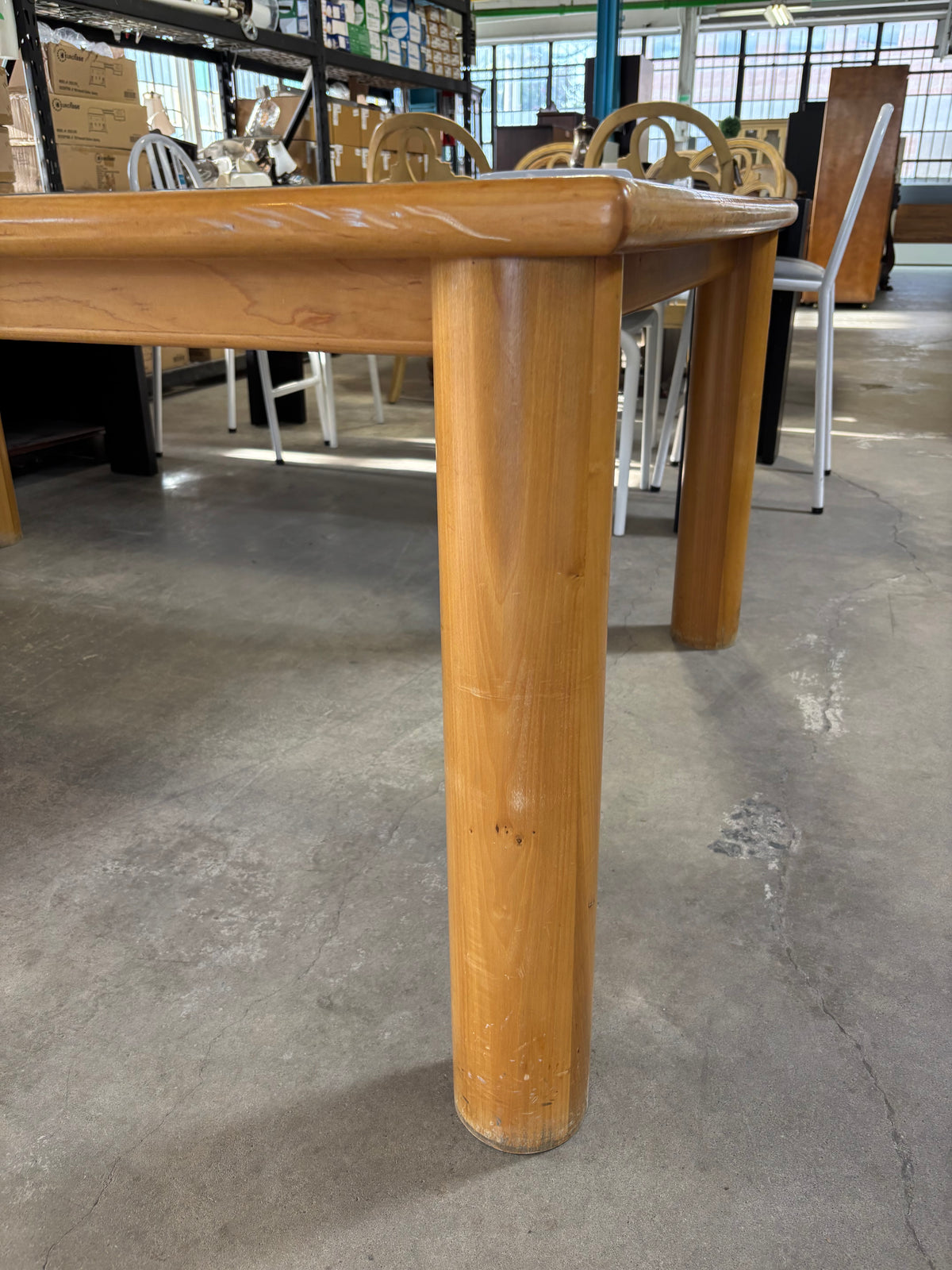 Emerald Green and Blonde Dining Table