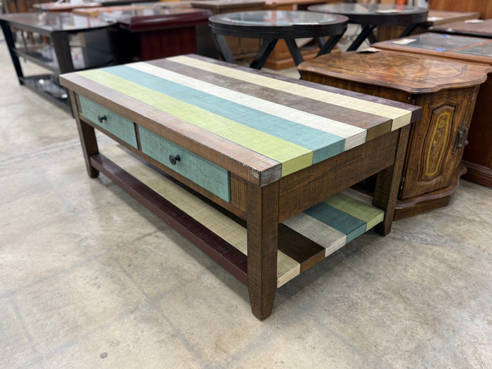 Multi-colored Wooden Coffee Table