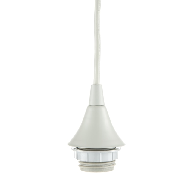 Style Selections Transitional Cylinder Mini Hanging Pendant Light- White