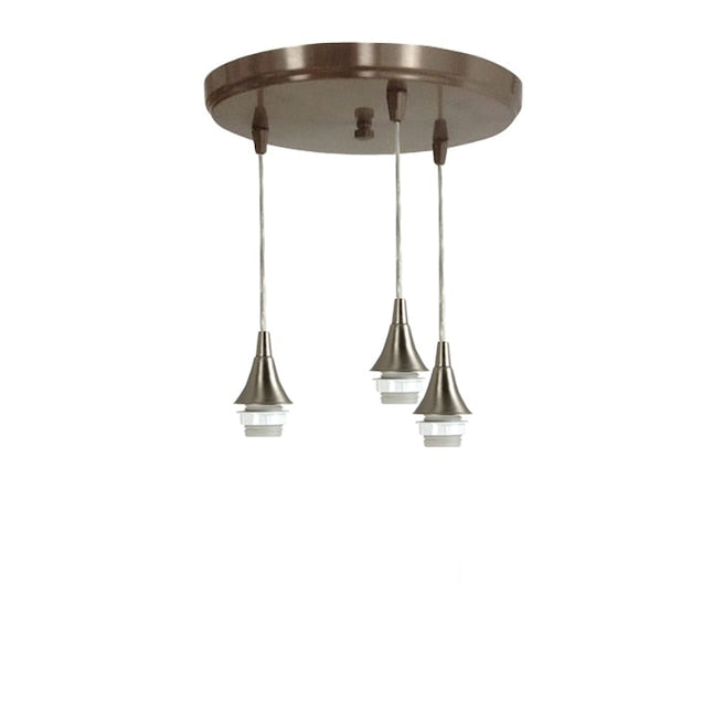 Style Selections 3-Light Brushed Nickel Transitional Cylinder Pendant Light