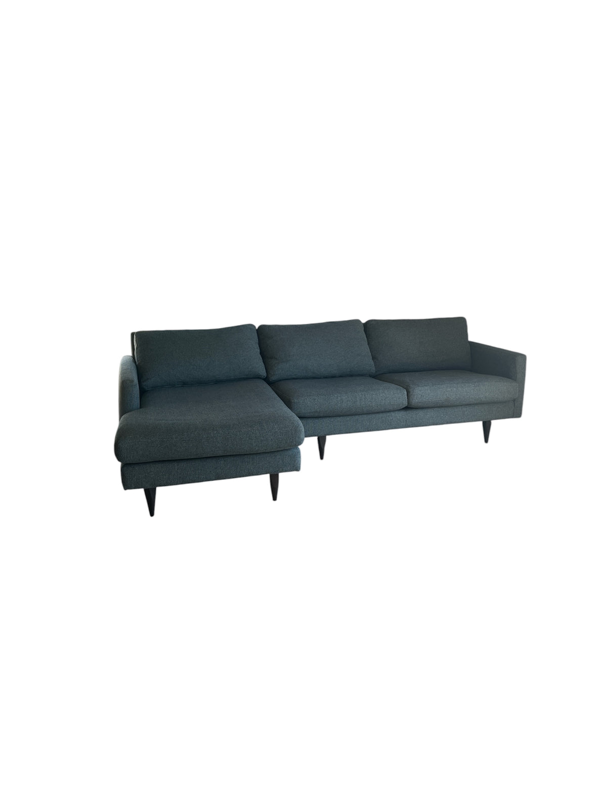 Denim Blue Sectional Sofa with Chaise Piece