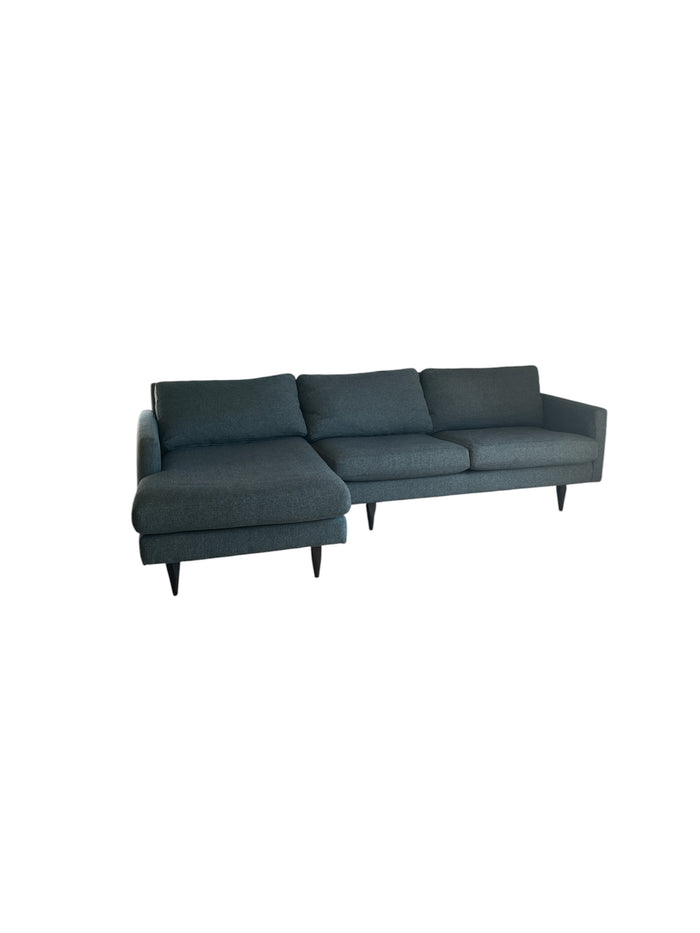Denim Blue Sectional Sofa with Chaise Piece