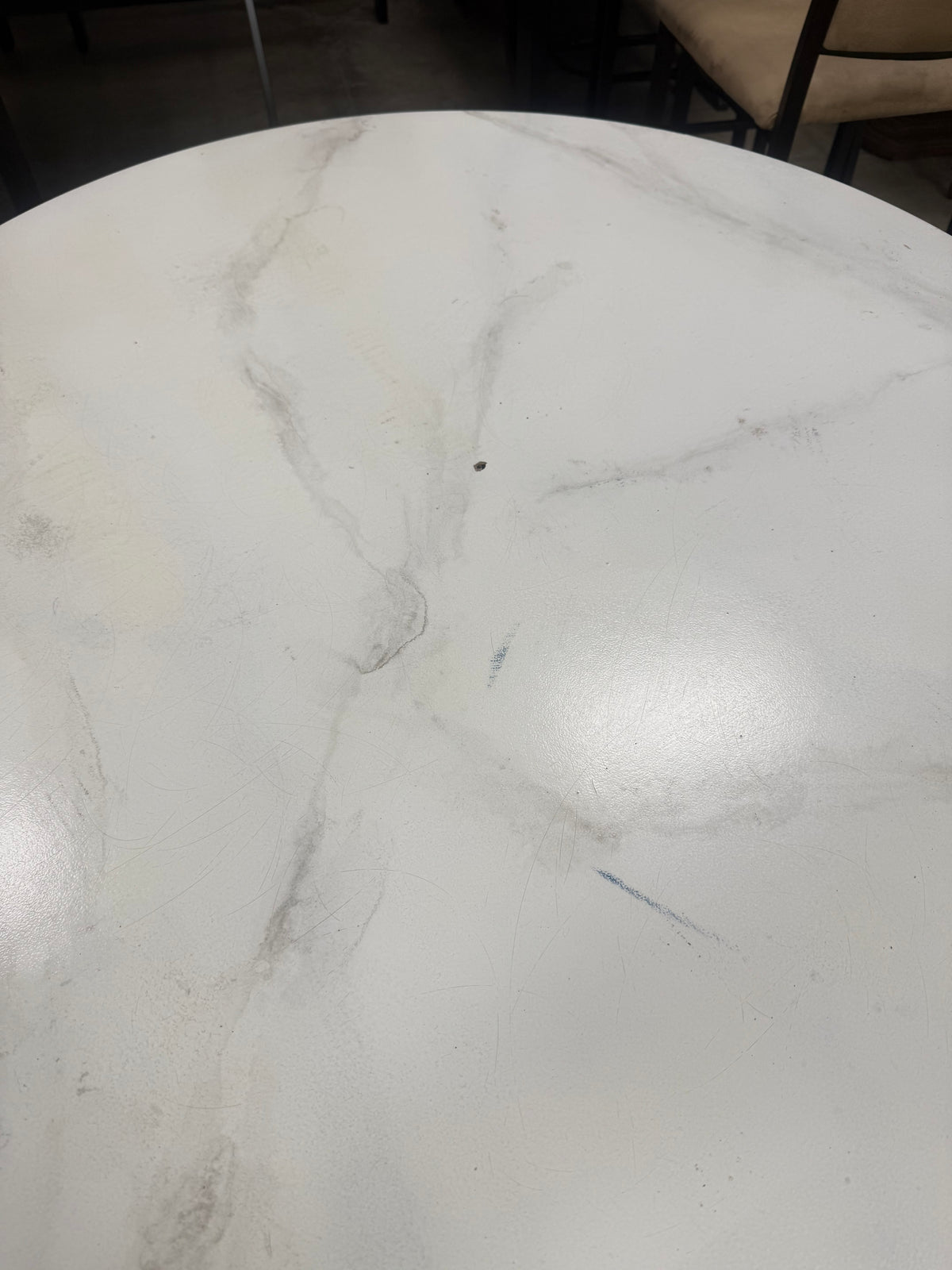 White Circular Modern Styled Table
