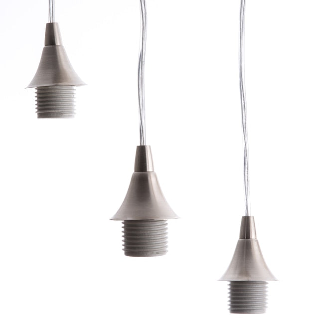 Style Selections 3-Light Brushed Nickel Transitional Cylinder Pendant Light