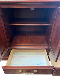 Mahogany Finish Dresser With Brass Hardware
