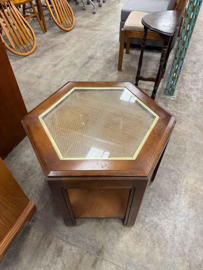 Mid-Century Hexagonal End Table