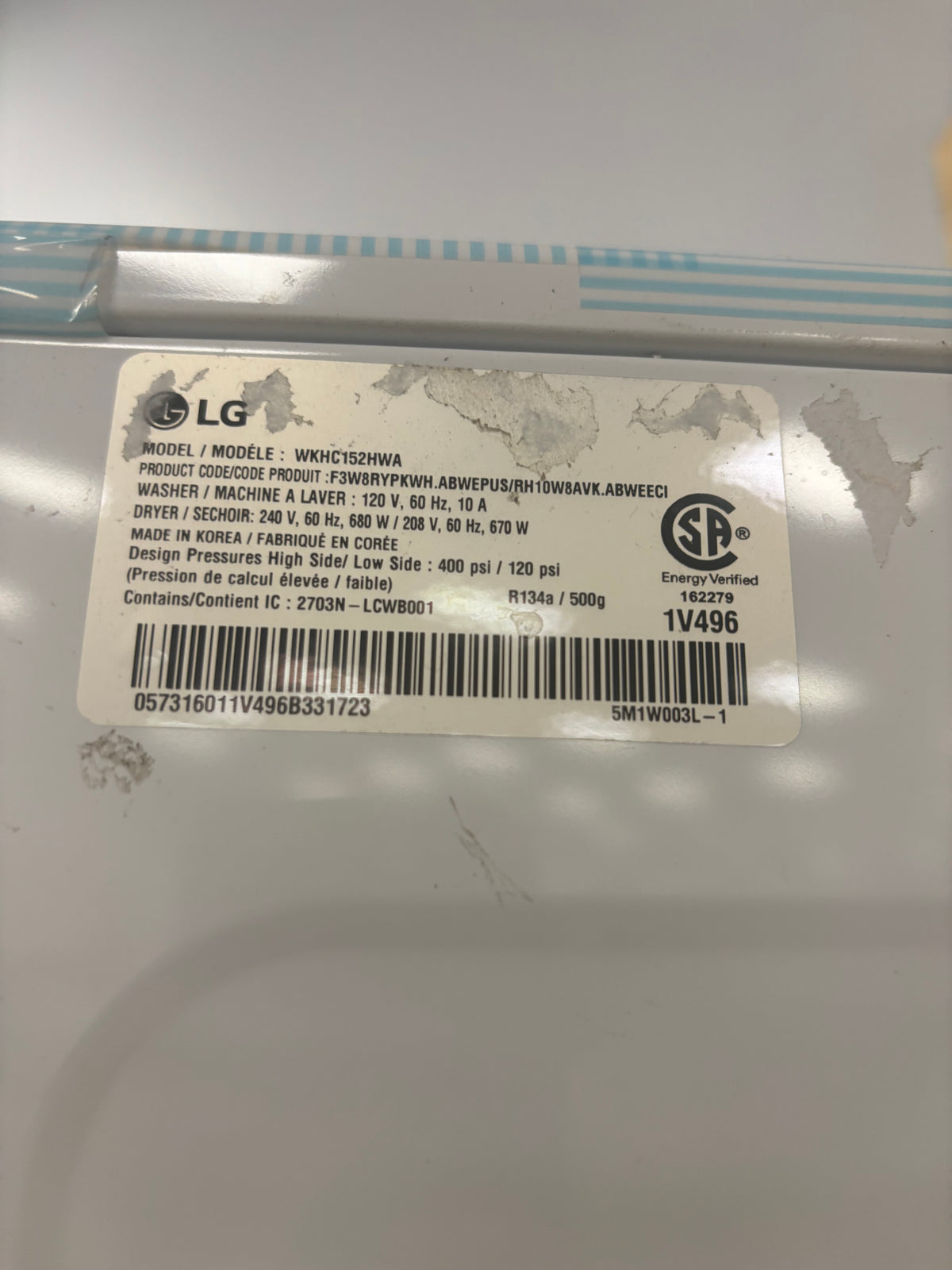 LG WKHC152HWA Laundry Center, AI DD, TurboWash 360, White colour