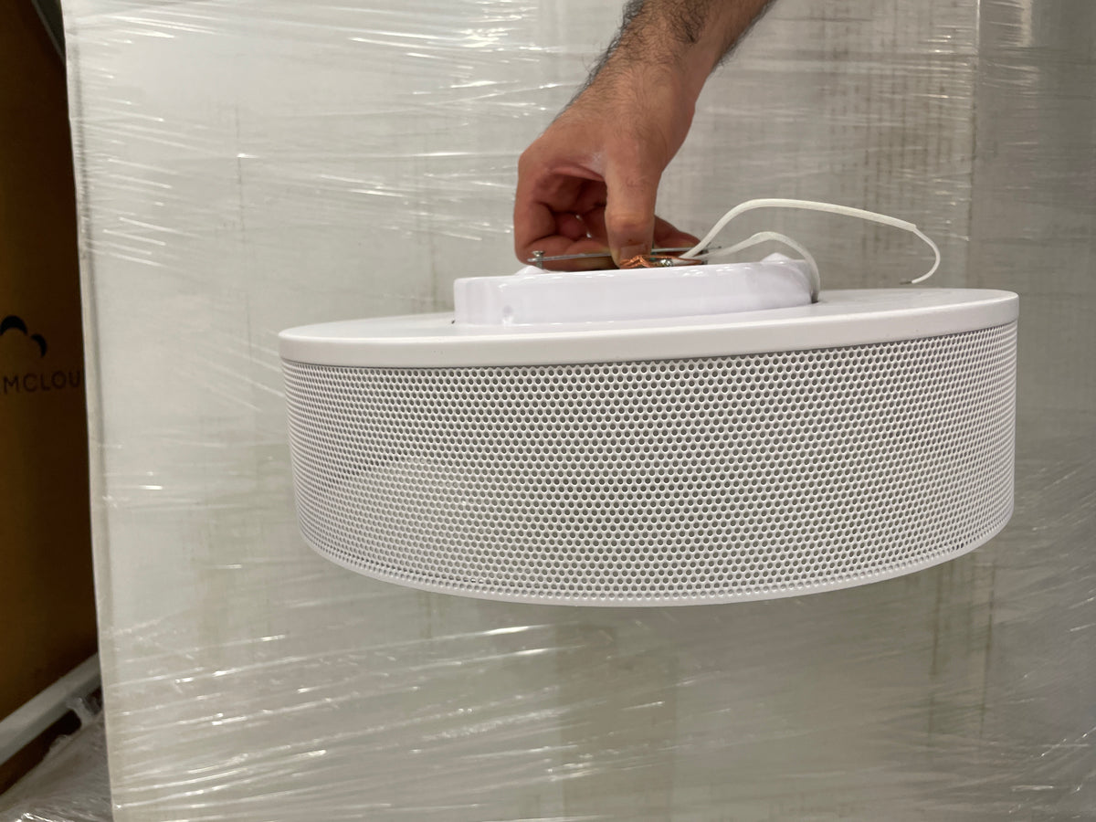 White Metal Mesh Semiflush Ceiling Lamp