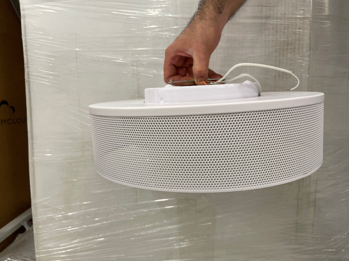 White Metal Mesh Semiflush Ceiling Lamp