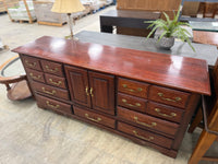 Mahogany Brown 9-Drawer Dresser