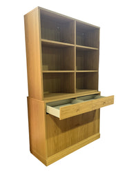 Scandanavian Style Oak Display Cabinet with Storage Hutch